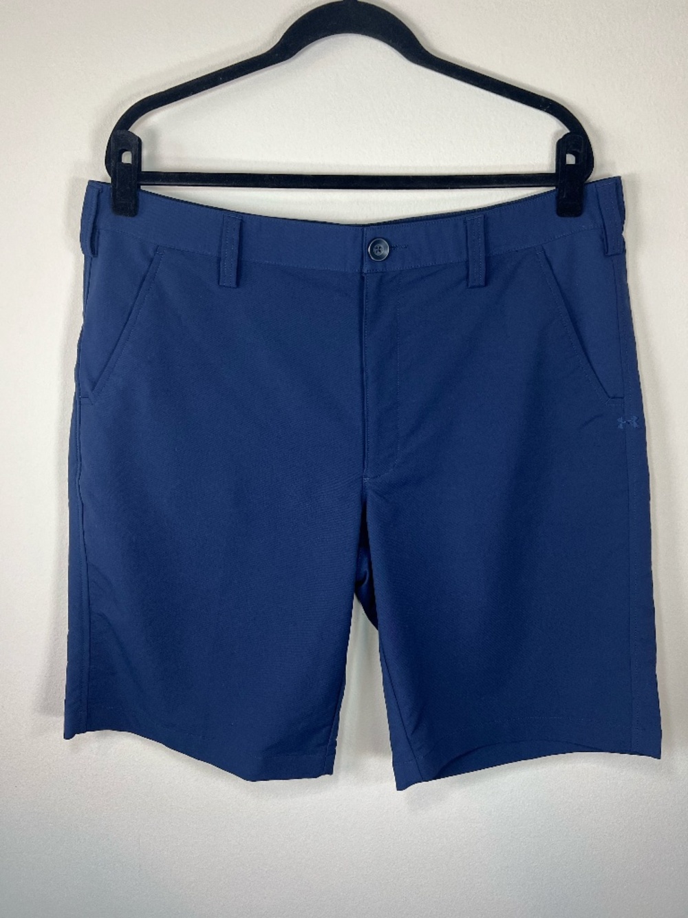 Under Armour Leaderboard Golf Shorts Navy Blue Performance Stretch Chino 38 x 11
